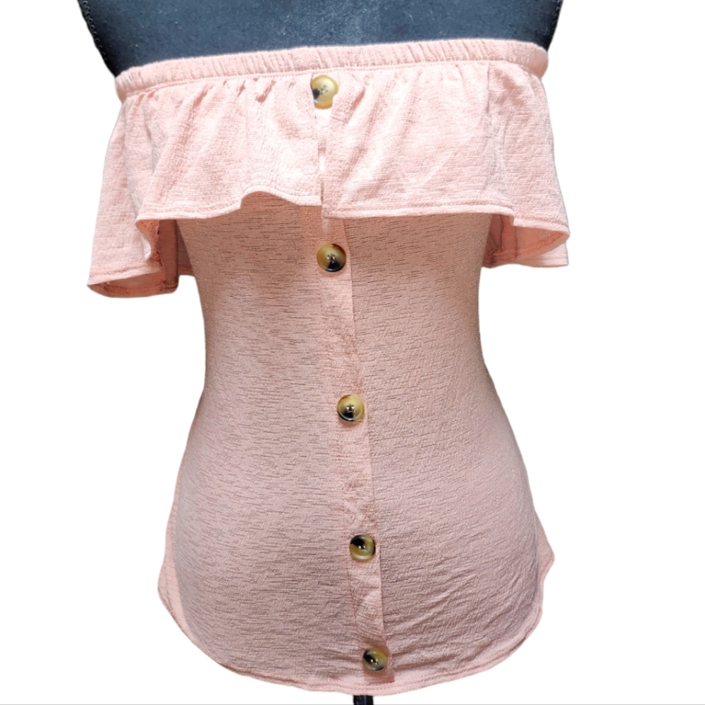 NWT Top Fashion of NY: OFF shoulder Blouse peach size medium